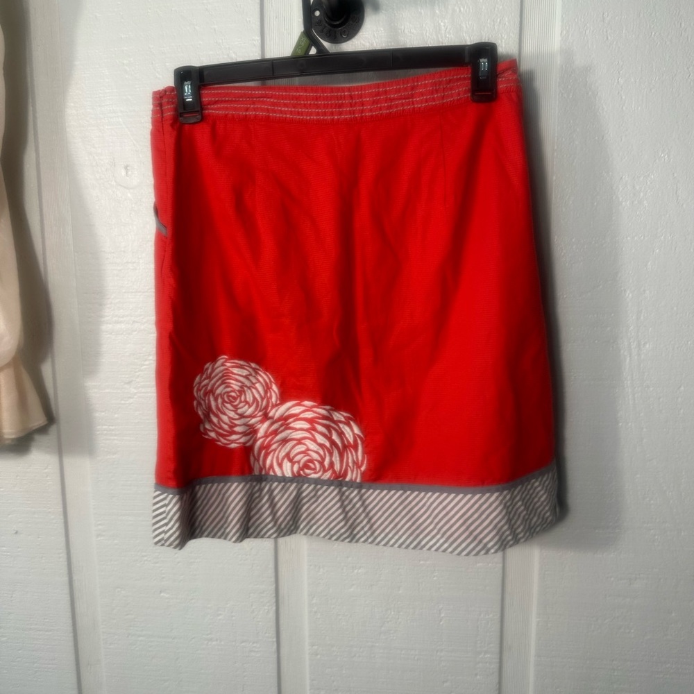 Anthropologie Floreat Red And White Floral Skirt Size 6 EUC - Picture 5 of 7